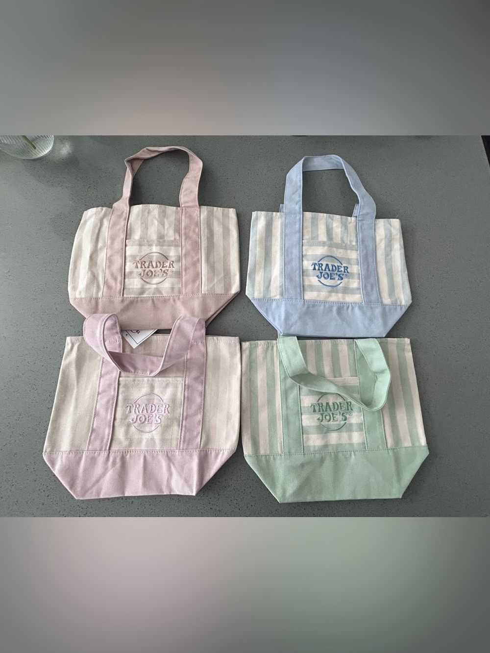 Trader Joe's Pastel Stripe Mini Tote Summer Bundle - Picture 2 of 14